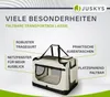 Juskys Hundetransportbox Lassie Stoff Beige faltbar mit Produktbild-Vorschau 3