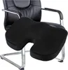 A black seat cushion is placed on a black office chair. Produktbild-Vorschau