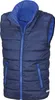 A navy blue and royal blue puffer vest for children. Produktbild-Vorschau