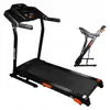 A black electric treadmill is shown from a front-side angle, with a second, folded treadmill in the background. Náhled obrázku produktu