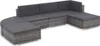 vidaXL 6 tlg. Garten Lounge Set mit Auflagen Poly Rattan Produktbild-Vorschau 2