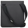 The back view of a black messenger bag with a strap. Produktbild-Vorschau