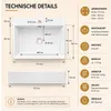 HAGO24 Waschbecken Keramik 515x360x130mm weiß eckig Produktbild-Vorschau 4