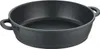 A black frying pan with two handles is shown against a white background. Produktbild-Vorschau