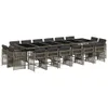 17-tlg. Garten-Essgruppe mit Kissen Grau Poly Rattan Produktbild-Vorschau 1