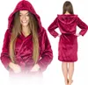 Damen Herren Bademantel Warm Plüsch mit Kapuze Geschenk Produktbild-Vorschau 1