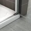 Close-up of a shower door track and the edge of a bathtub. Produktbild-Vorschau