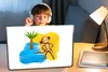MuchoWow® Laptop Aufkleber Sticker Cover Affe - Strand - Produktbild-Vorschau 3