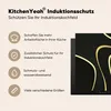 KitchenYeah© Herdabdeckplatte Goldene Wellen auf schwarzem Produktbild-Vorschau 6