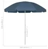 vidaXL Strandschirm Blau 240 cm Produktbild-Vorschau 5