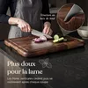 Deleca Grande Planche à Découper Bois de Noyer - Billot, Voir les images du produit 2