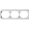 A white electrical outlet frame with three openings. Podgląd zdjęcia produktu