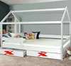 Kinderbett Massiv Hausbett Hochbett Spielbett Jugendbett Produktbild-Vorschau 2