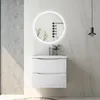 Badmöbel Set 60 cm Smiley Hochglanz Weiß Waschbecken mit Produktbild-Vorschau 2