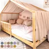 Musselin Hausbett Himmel Kinderzimmer Baumwolle mit Gold Produktbild-Vorschau 1