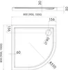 Duschwanne Viertelkreis 90x90x5 Sanitäracryl Duschtasse Produktbild-Vorschau 3