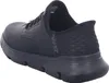 A black Skechers Slip-Ins shoe is shown from the back-side on a white background. Náhled obrázku produktu