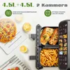 Heetluchtfriteuse 9L, dubbele kamer, airfryer 2000W met 2 Productafbeelding-voorbeeld 5