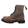 ANGRY ITCH-8-Loch Vintage Braun Ranger Armee Leder Stiefel Produktbild-Vorschau 2