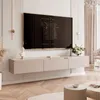 Meuble TV bas IdohomeTV SELIA 200 cm, cachemire, moulure Voir les images du produit 1