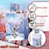 Marketing image for Frozen themed bedding, showing characters and product features. Produktbild-Vorschau