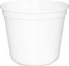 A white plastic plant pot with a ribbed texture. Produktbild-Vorschau