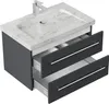 Badmöbel Marmor Carrara White YAMO 75 cm 1 Hahnloch Produktbild-Vorschau 2