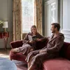 GAUBERT Accappatoio unisex in pile con cappuccio, extra Anteprima dell’immagine prodotto 3