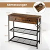 Stolik konsolowy ze stacją ładującą, 2 szufladami i portami Podgląd zdjęcia produktu 2
