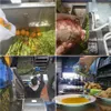 A collage of images showing the process of making olive oil, from harvesting ingredients to the final product being served. Produktbild-Vorschau