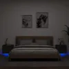 vidaXL Wand-Nachttische mit LED-Leuchten 2 Stk. Schwarz Produktbild-Vorschau 1