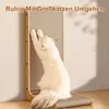 A white cat is scratching on a tall, L-shaped scratching post mounted on a wall. Produktbild-Vorschau