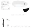 Design Badewanne Badewannen Ovale Freistehende Moderne Produktbild-Vorschau 4