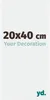 A graphic with text indicating product size and a slogan. Produktbild-Vorschau