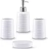 Zeller Set d'accessoires de salle de bain, 4 pcs., blanc, Voir les images du produit 12