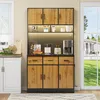 100x40x180cm Küchenschrank in Black+Natural mit Produktbild-Vorschau 3