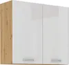 Horní kuchyňská skříňka ADARA - šířka 80 cm, bílá / dub Náhled obrázku produktu 1