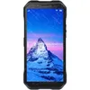 A black smartphone with a mountain landscape wallpaper is shown against a white background. Produktbild-Vorschau