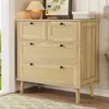 Commode Fortuna Lai avec 4 tiroirs - tiroirs en rotin, Voir les images du produit 2