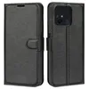 A black leather flip case for a smartphone, shown from the front and back. Produktbild-Vorschau