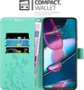Cadorabo Hülle für Motorola EDGE+ in FLORAL TÜRKIS Produktbild-Vorschau 2