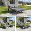 Gartensofa 2-in-1 Outdoor Loungsofa verstelbar mit 11cm Produktbild-Vorschau 1