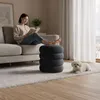 Samt-Polsterhocker mit Stauraum 42 cm SNUGGO Schwarz Produktbild-Vorschau 5