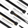 Close-up marketing image of black cable ties with German text describing features. Produktbild-Vorschau