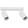 A white, two-headed spotlight fixture mounted on a white rectangular base. Podgląd zdjęcia produktu