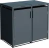 Kovový box na popelnice Konsta 2x240l 132x80x116cm antracit Náhled obrázku produktu 6