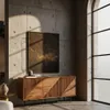 Holz Kommode mit grafischer Front und Metallfüßen – elegantes Wohnzimmermöbel bei Kadima Design_#sku_BARWL6.561# Produktbild-Vorschau