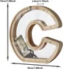 Transparente Spardose aus Holz in Form des Buchstabens C, Produktbild-Vorschau 3
