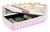 Gestoffeerd bed 90x200 cm, slaapbank met LED-verlichting, Productafbeelding-voorbeeld 11