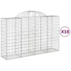 Gabionen mit Hochbogen 18Stk. 200x50x120/140cm Verzinktes Produktbild-Vorschau 1